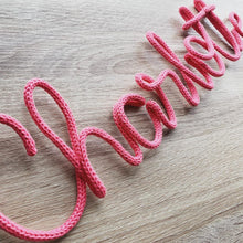 Load image into Gallery viewer, Custom knitted quote or phrase - 9+ characters