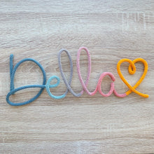 Load image into Gallery viewer, Rainbow Words - Custom knitted wire name or word (Multi-coloured)
